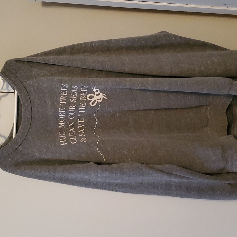 "Hug More Trees" Custom Canvas Sweater, Medium